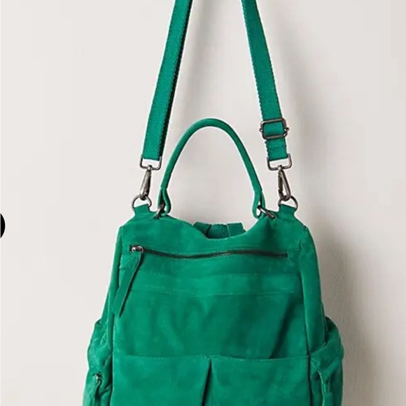 Gorgeous, Free People Suede Backpack in Emerald Lake❤️ NWOT - Picture 3 of 6